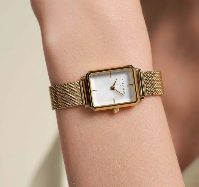 萬年鐘錶 -  【ROSEFIELD】  阿姆斯特丹設計師品牌 The Octagon 系列 時尚簡約長方形米蘭錶帶女錶  OWGMG-O73  錶徑19.5MM