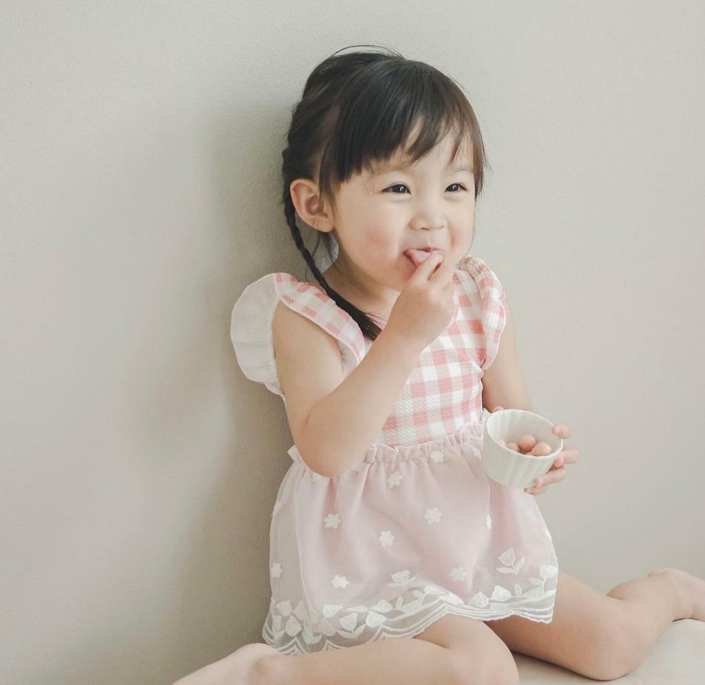 (現貨)🇯🇵日本直送粉紅格仔Lace 裙仔泳衣 (Size 80)