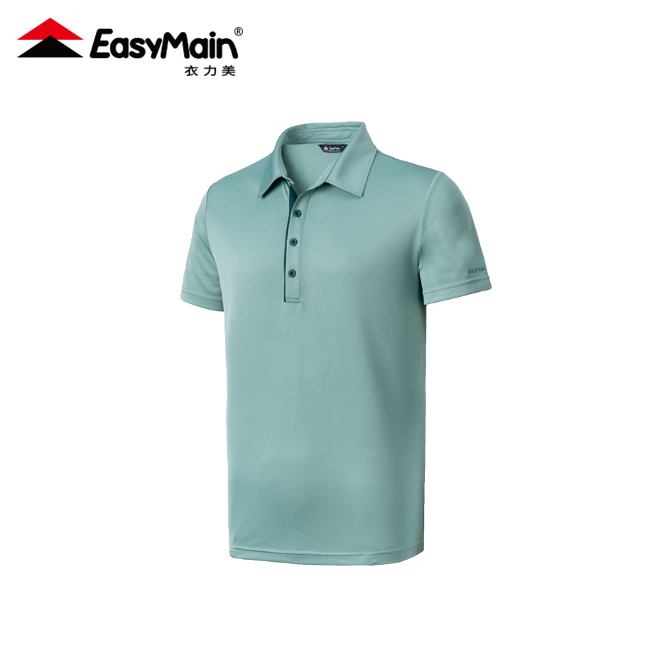 EasyMain 衣力美 男排汗快乾短袖休閒衫 柔軟/透氣/吸汗/半襟 10EMS23001