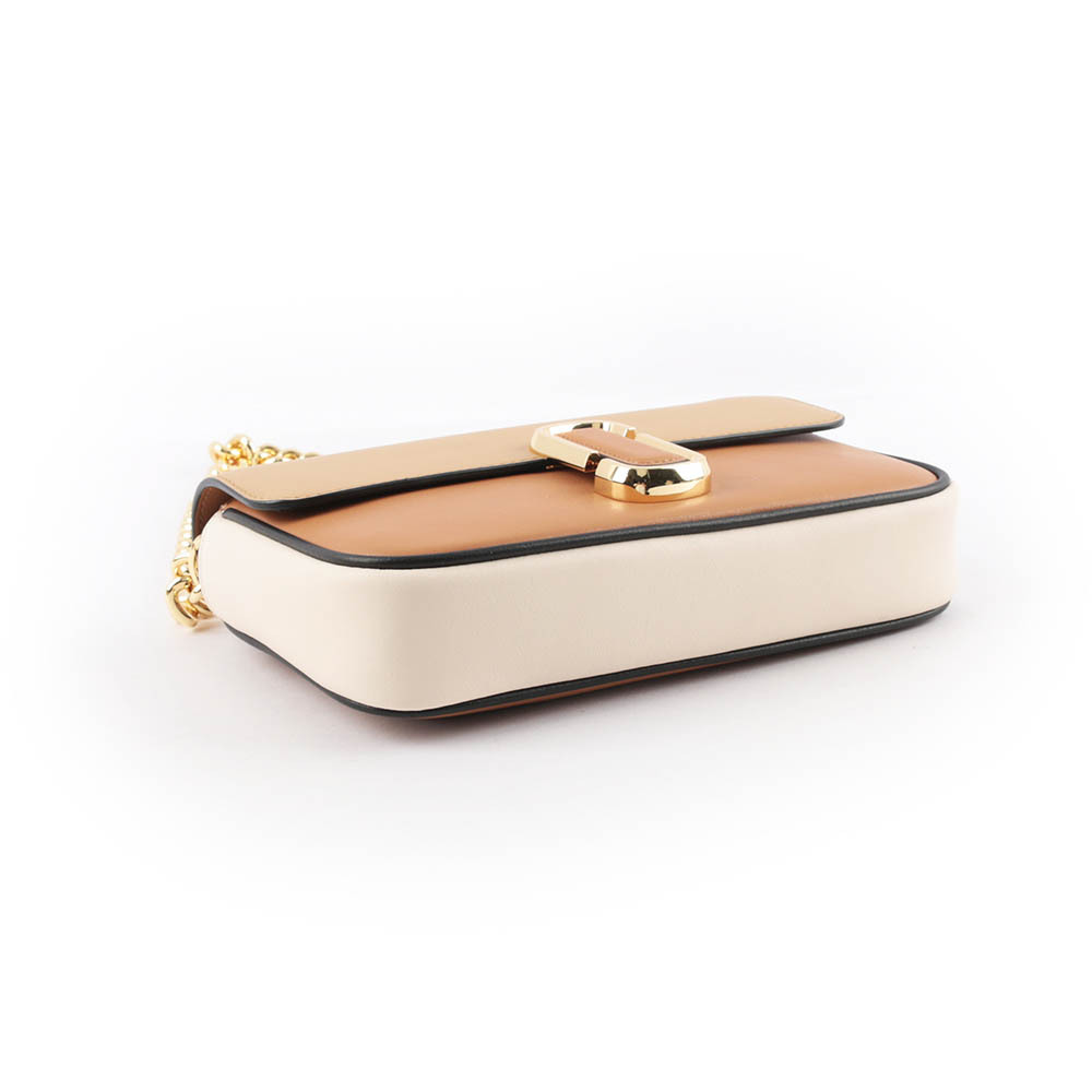 【MARC JACOBS】THE J MARC 平滑牛皮拼色翻蓋二用包(奶茶/焦糖)