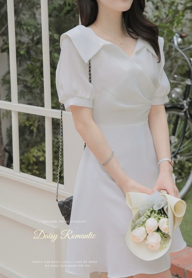 【🌸早春新品 】 Daisy優雅胸前交叉抓皺洋裝(2colors)