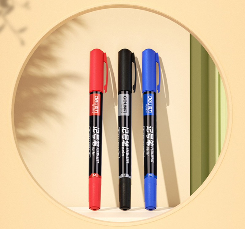 現貨區 得力6824記號筆黑色小雙頭 T6824