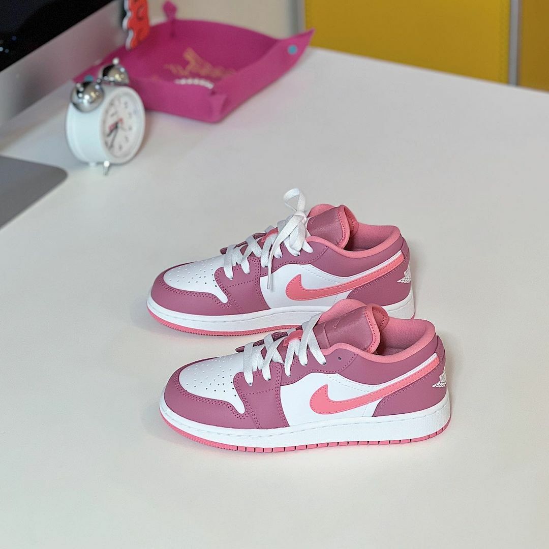 Nike Air Jordan 1 Low GS 草莓熊 抱抱熊 粉紅 白色 休閒鞋 553560-616