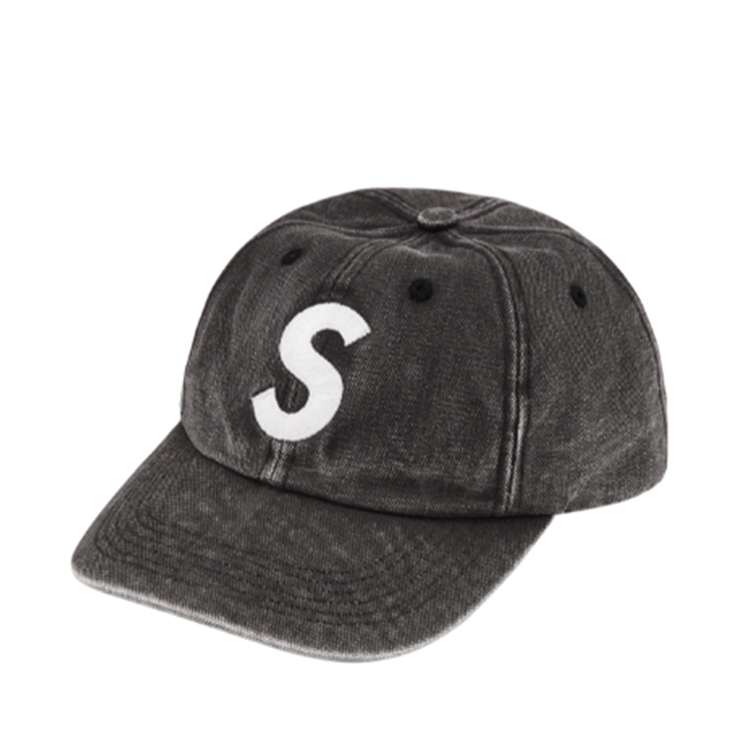 Supreme 23SS Pigment Canvas S Logo 6 Panel 水洗S帽六分割黑色