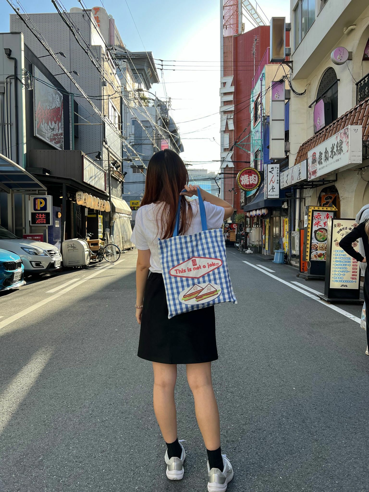 自家品牌 This is not a joke 格仔 TOTE BAG