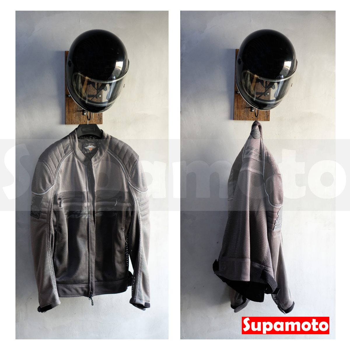 -Supamoto- 壁掛式 安全帽架 雙用 頭盔架 安全帽掛勾 安全帽勾 外套架 衣架 置物勾 帽架