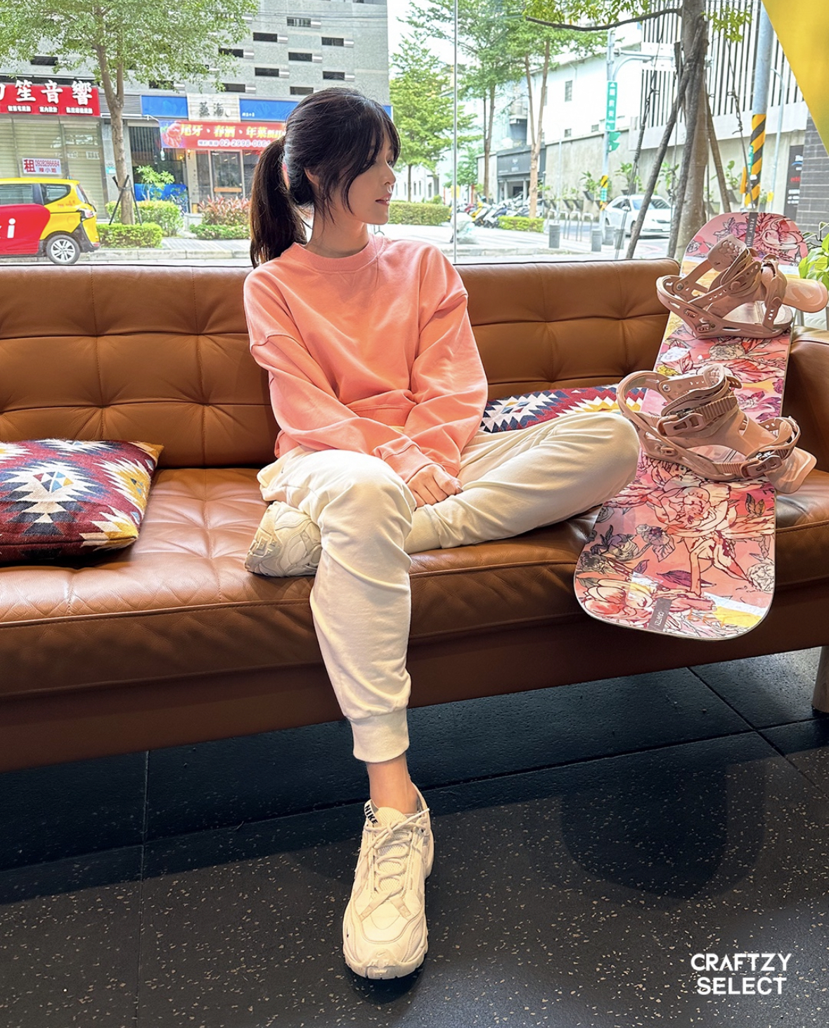 Fitness 衛衣（桃橘色）