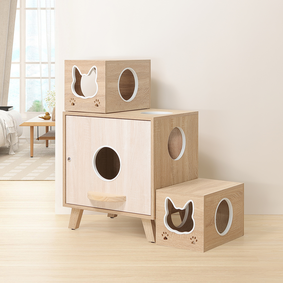 簡約貓砂櫃小階梯組