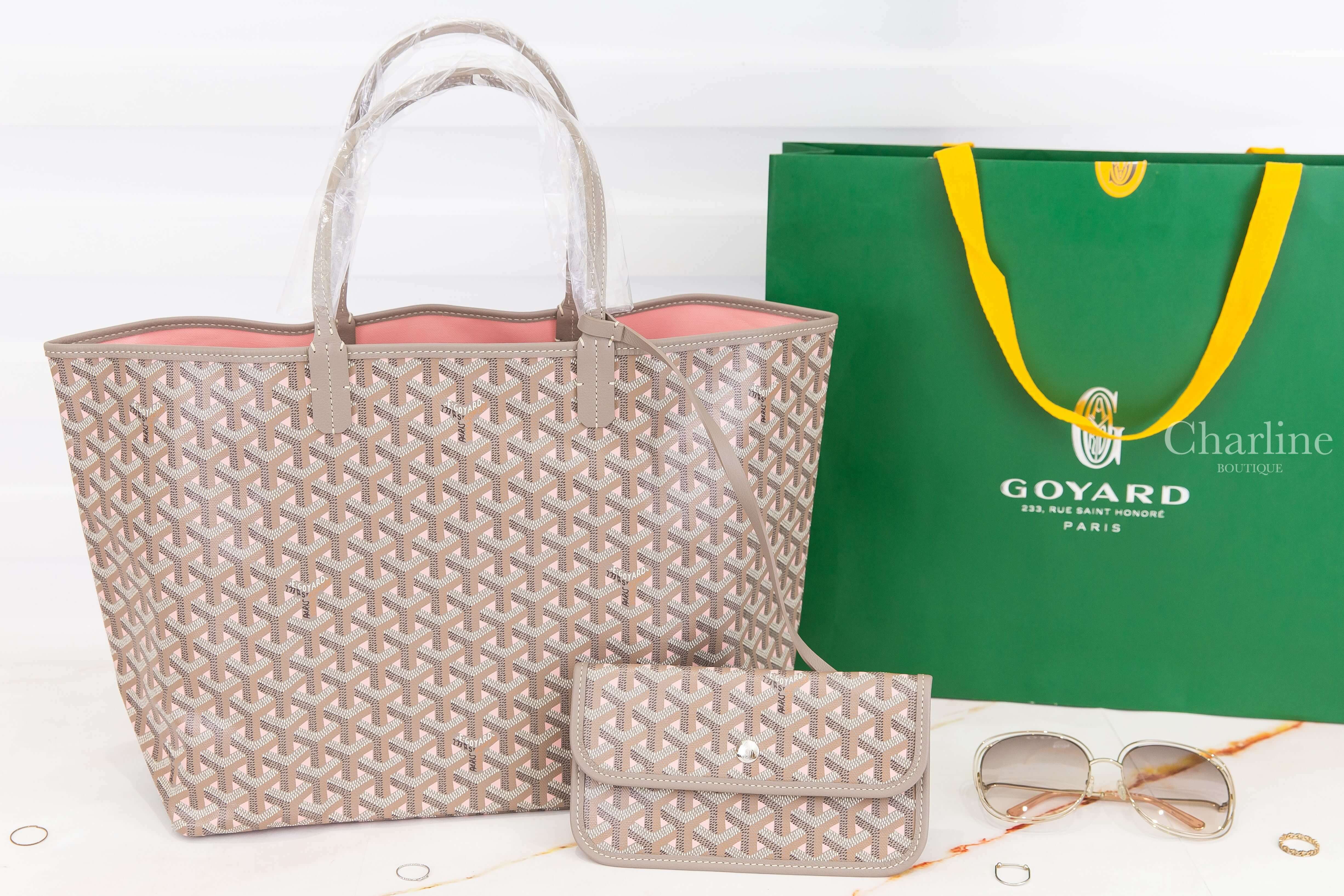 Goyard Saint Louis Claire-Voie PM Bag 170週年限定款粉色/灰提把 