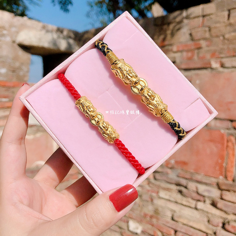 發財貔貅 情侶編織金手鍊