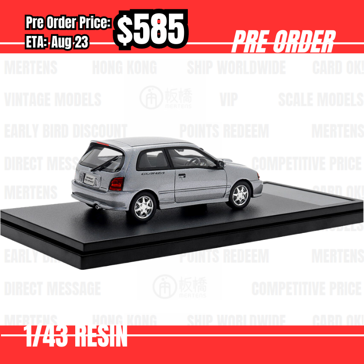 Pre Order-$585 Hi-Story 1:43 Toyota Starlet Glanza V (1996) Bluish Silver Metallic [OD01/06]
