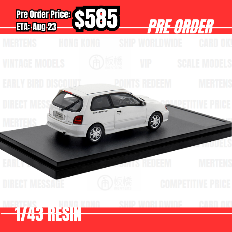 Pre Order-$585 Hi-Story 1:43 Toyota Starlet Glanza V (1996) Super White [OD01/06]