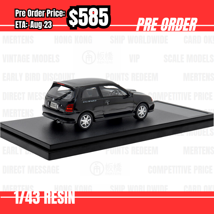 Pre Order-$585 Hi-Story 1:43 Toyota Starlet Glanza V (1996) Black Metallic [OD01/06]