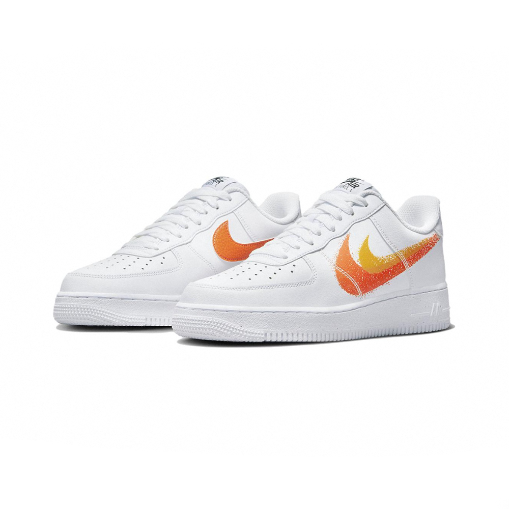 Nike Air Force 1 Low 白橘 噴漆雙勾 FJ4228-100