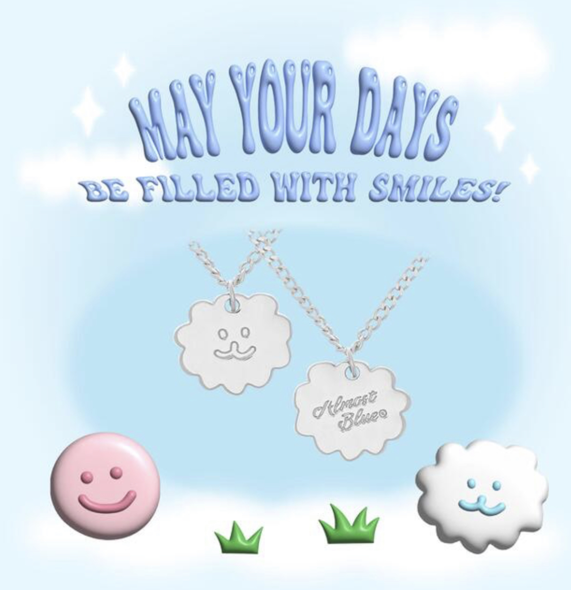Almost Blue -BICHON SMILE NECKLACE