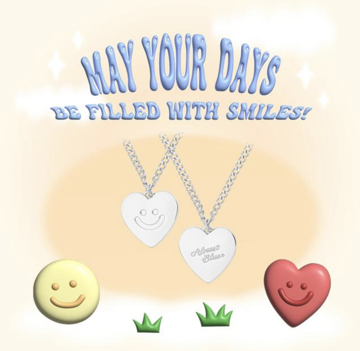 Almost Blue -  HEART SMILE NECKLACE
