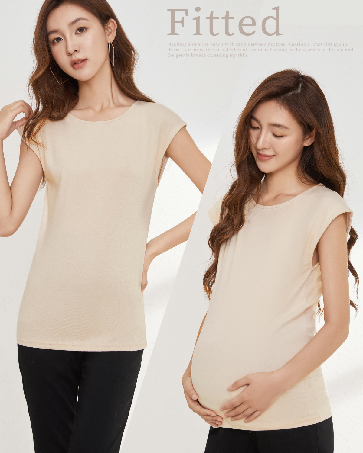 O'niva【恬然系列】簡約超彈力棉修臂上衣