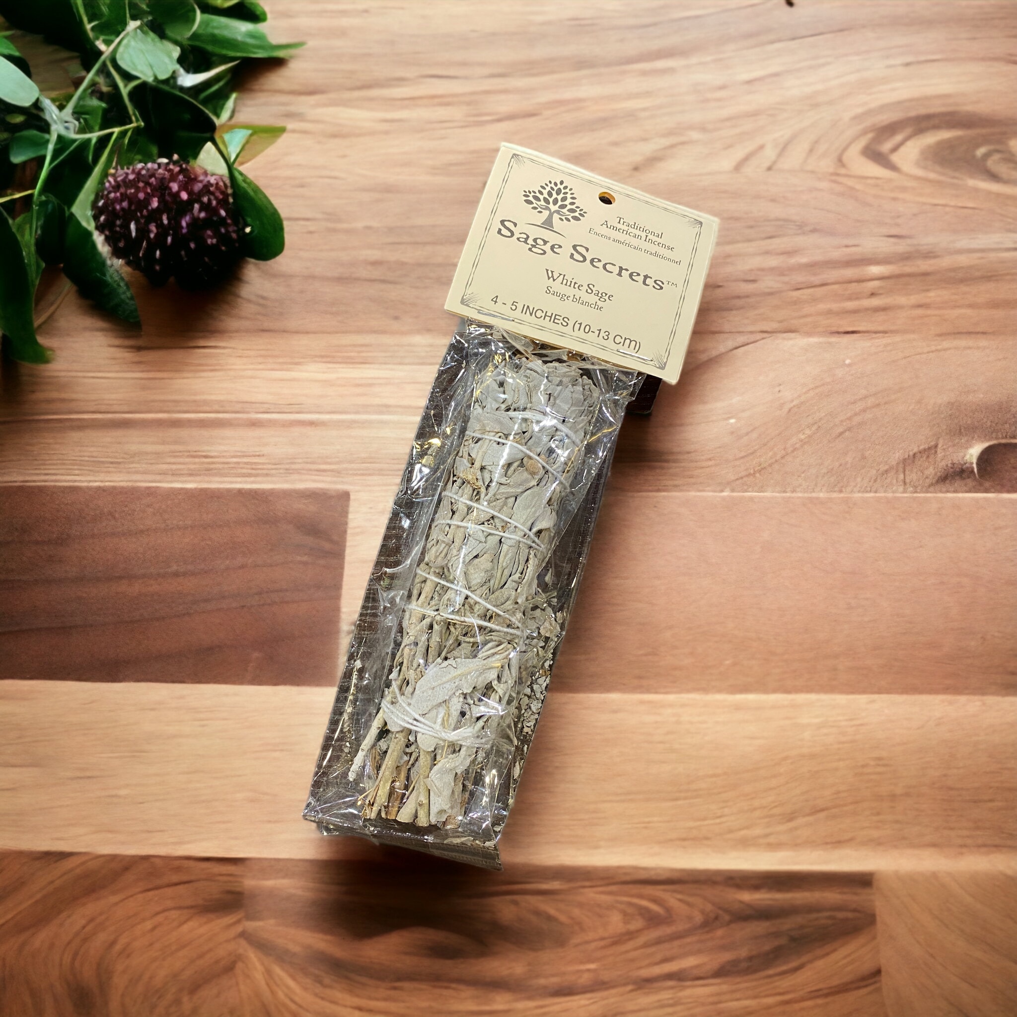 Sage Spirit, 傳統美國薰香，白色鼠尾草，1 根薰香棒，4-5 英寸（10-13 釐米）