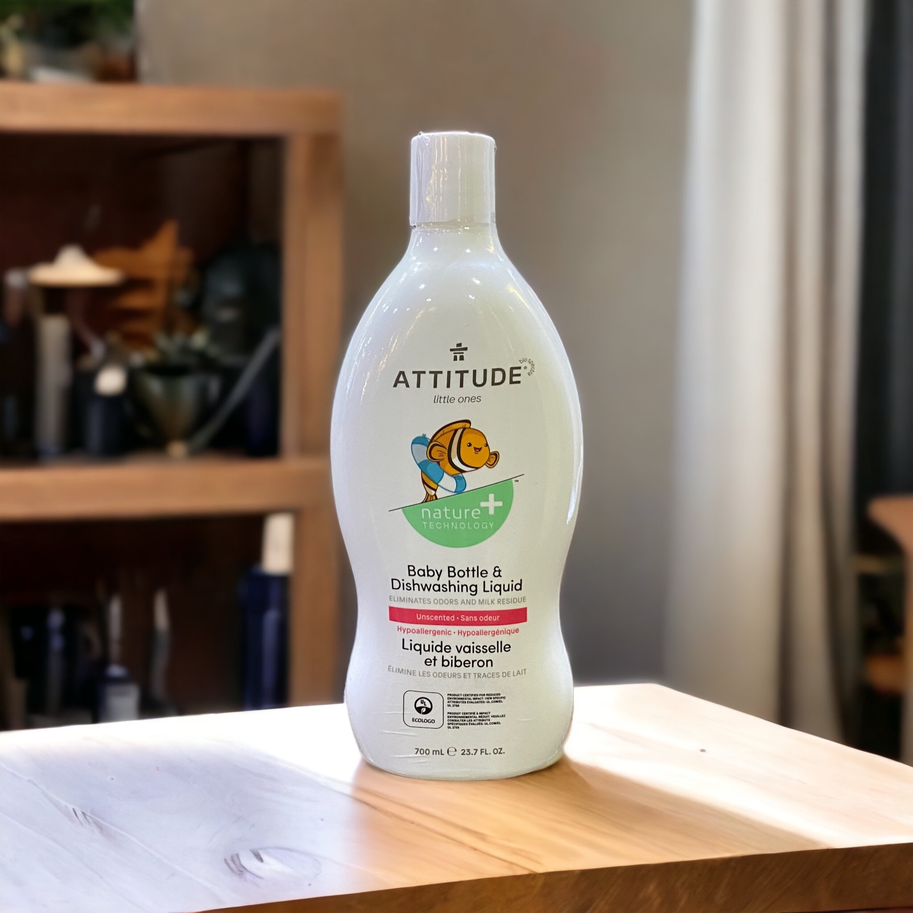 ATTITUDE, 嬰兒奶瓶和碗碟洗液，無香精，23.7 液量盎司（700 毫升）