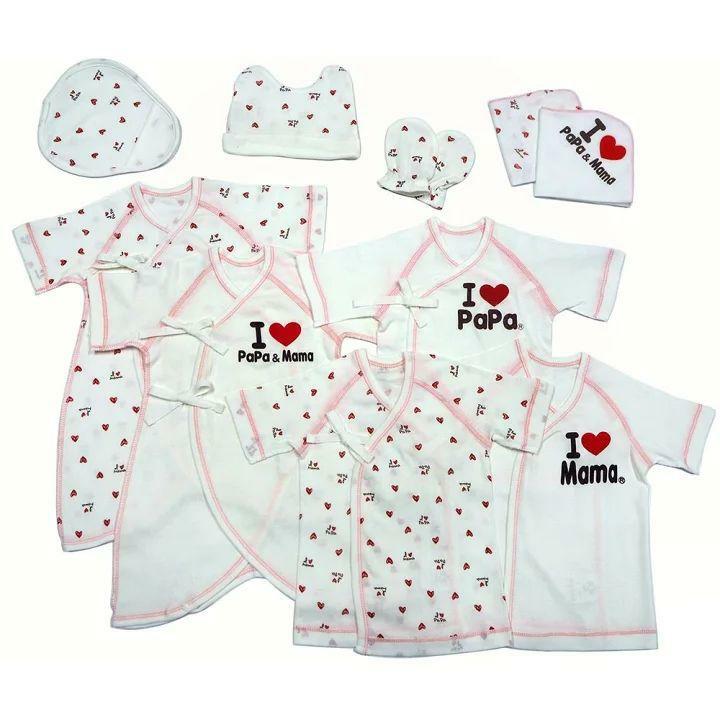 (現貨)🇯🇵日本直送 I Love Papa & Mama 衫生set 10件套 (2色)