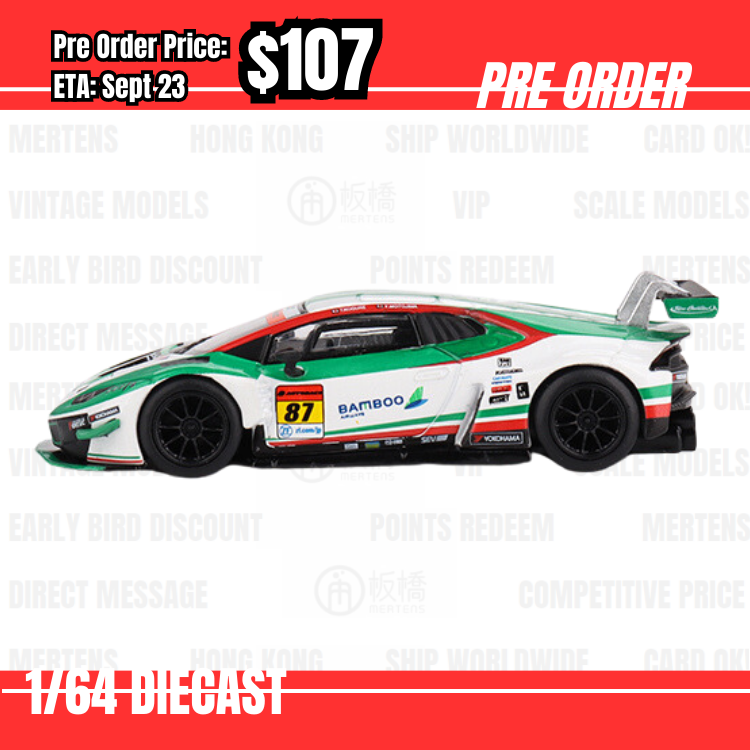 Pre Order-$107 Mini GT 1:64 #571 Lamborghini Huracán GT3 EVO #87 JLOC 2022  Super GT Series  - Japan Exclusive LHD [OD02/06]