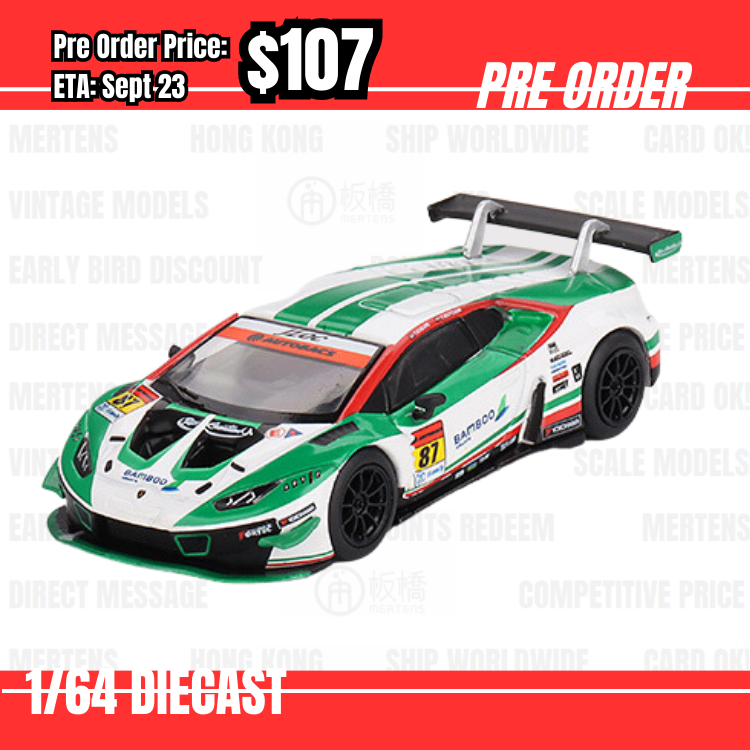 Pre Order-$107 Mini GT 1:64 #571 Lamborghini Huracán GT3 EVO #87 JLOC 2022  Super GT Series  - Japan Exclusive LHD [OD02/06]