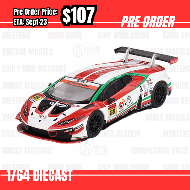 Pre Order-$107 Mini GT 1:64 #572 Lamborghini Huracán GT3 EVO #88 JLOC 2022  Super GT Series  - Japan Exclusive LHD [OD02/06]
