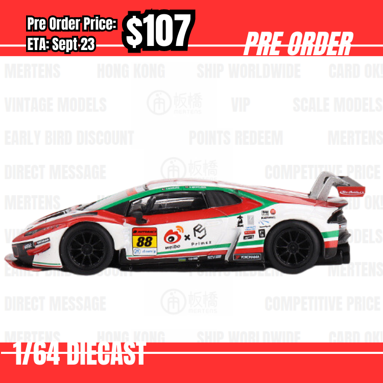 Pre Order-$107 Mini GT 1:64 #572 Lamborghini Huracán GT3 EVO #88 JLOC 2022  Super GT Series  - Japan Exclusive LHD [OD02/06]