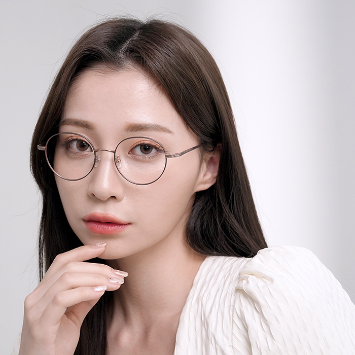 C336霧圈鈦金屬小圓框眼鏡