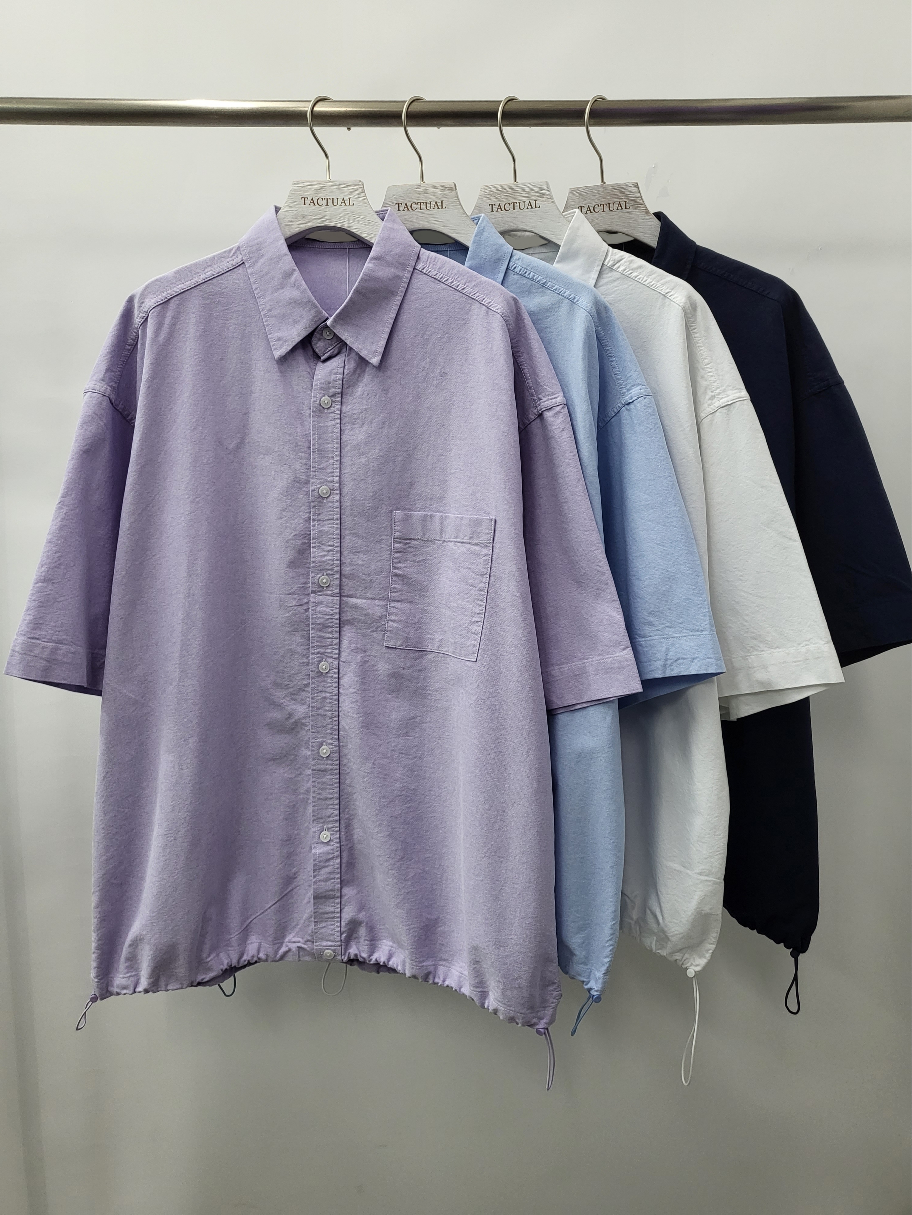 淨色可束腳短袖恤衫外套 S2013