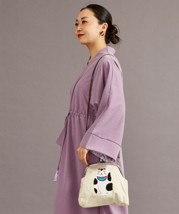 招財貓 刺繡款 御守系列口金包 肩背包｜日本カヤ KAYA