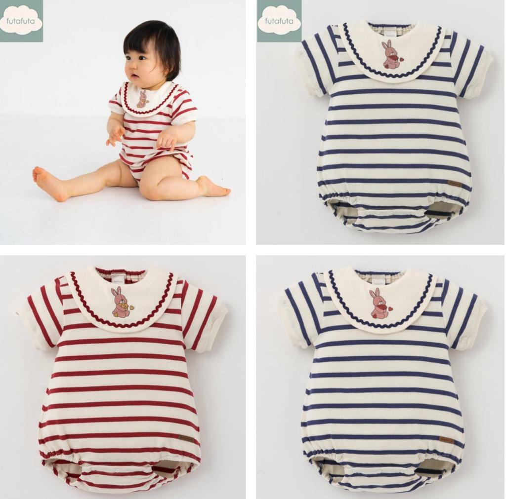 (現貨) 🇯🇵100%日本直送 兔仔間條bodysuit (Size 70/80)