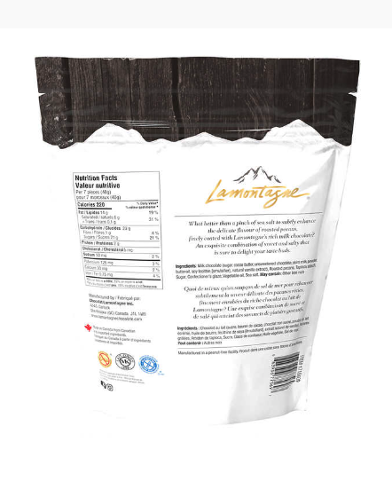 加拿大製Lamontagne 海鹽牛奶碧根果仁朱古力 850g