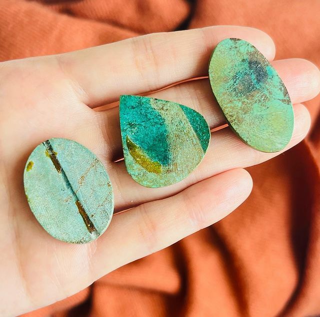 [原石] 綠松石 水晶墜面