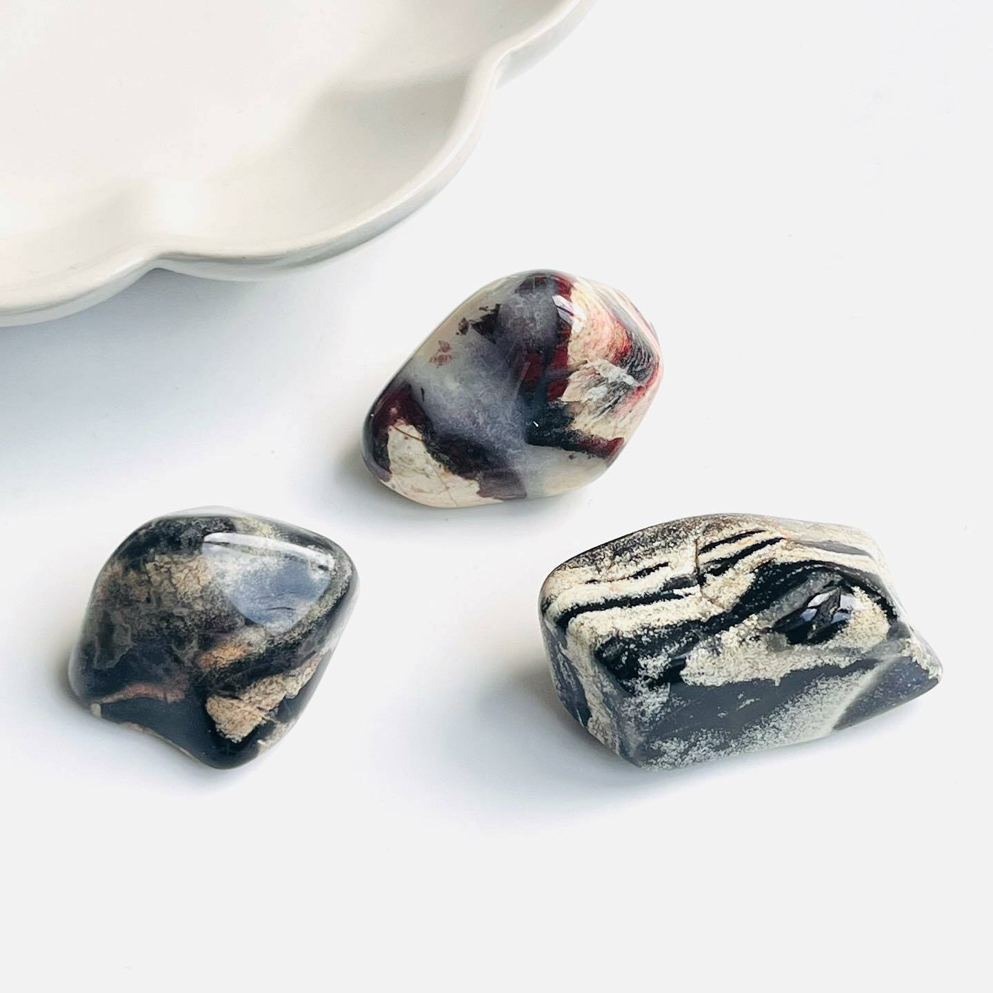 [原石] 蛇紋石 水晶滾石