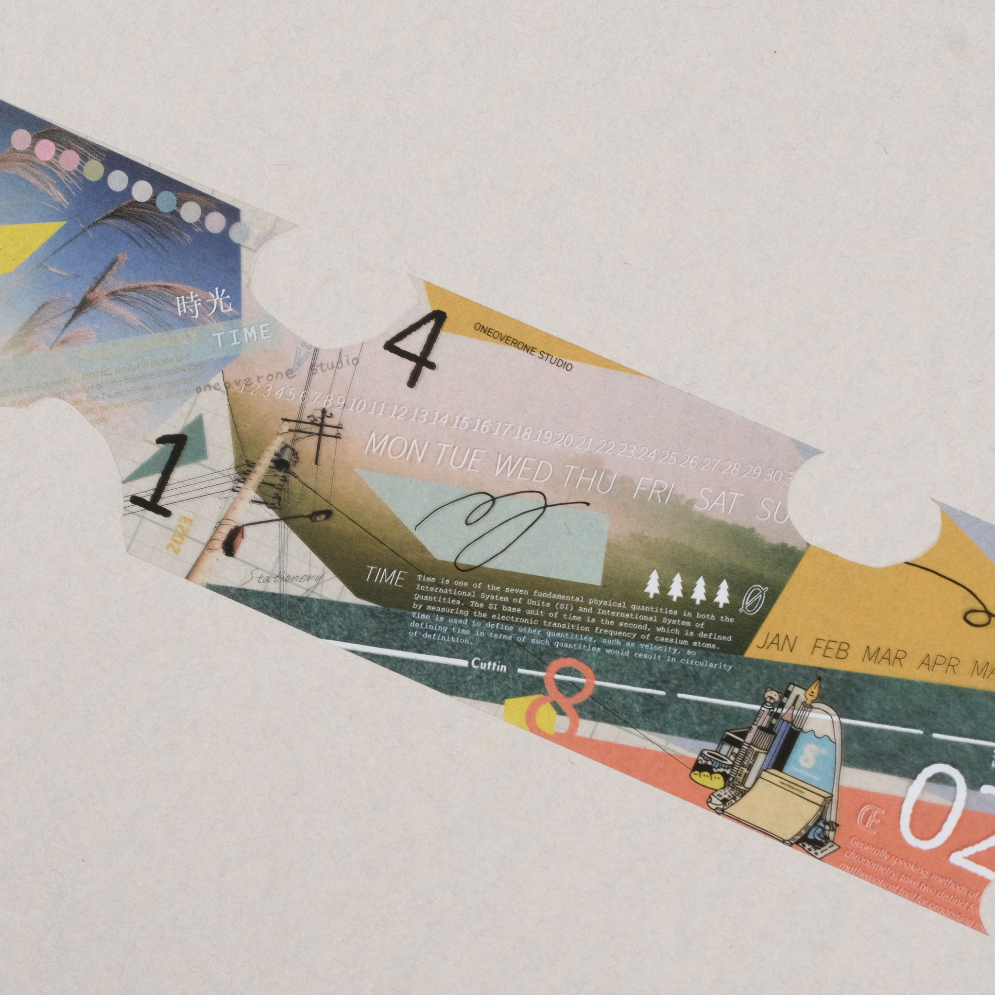 雕刻時光02 PET膠帶 (亮面/帶離型紙) /一分之一工作室/TAIWAN