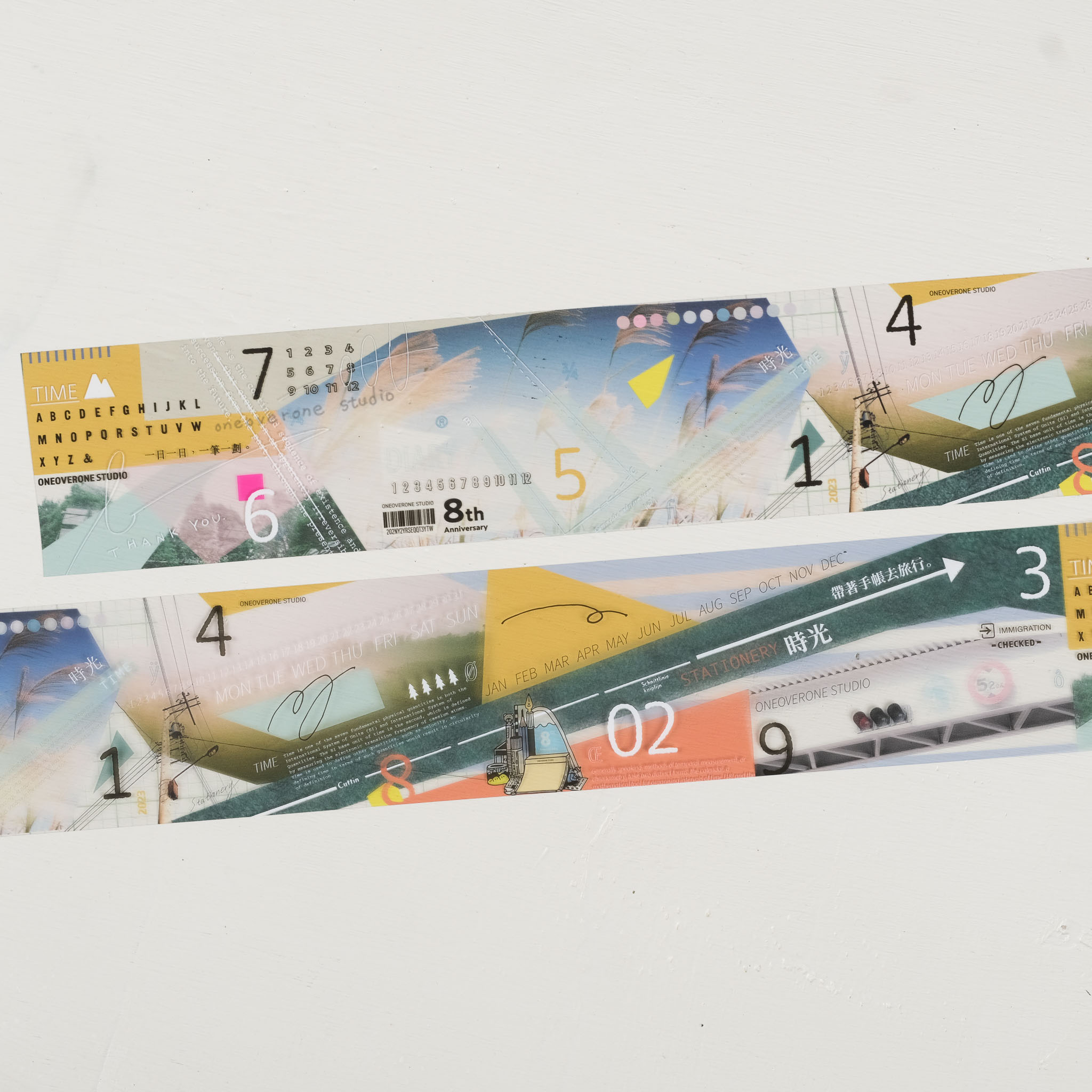 雕刻時光02 PET膠帶 (亮面/帶離型紙) /一分之一工作室/TAIWAN