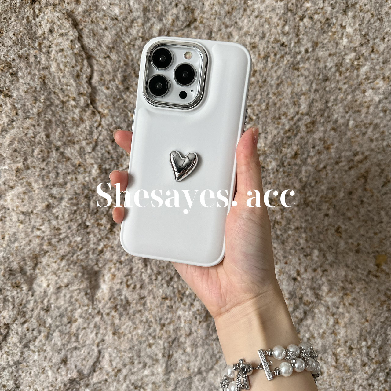 IPHONE白色水滴愛心手機殼