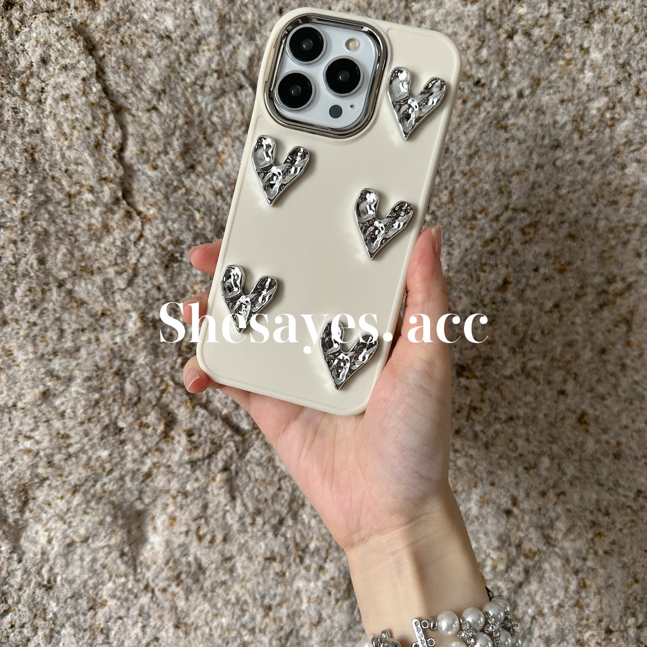 IPHONE立體五顆愛心手機殼