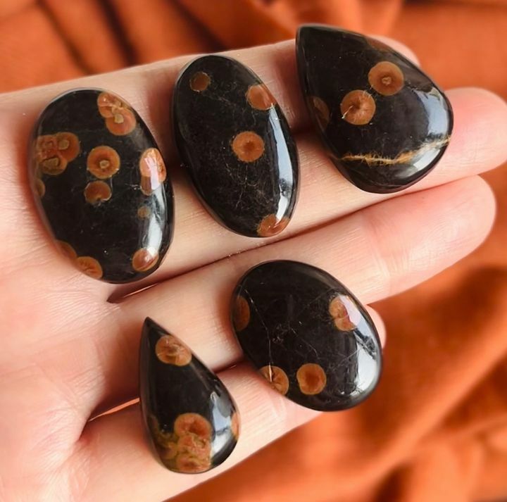 [原石] 花生黑曜石 水晶蛋面