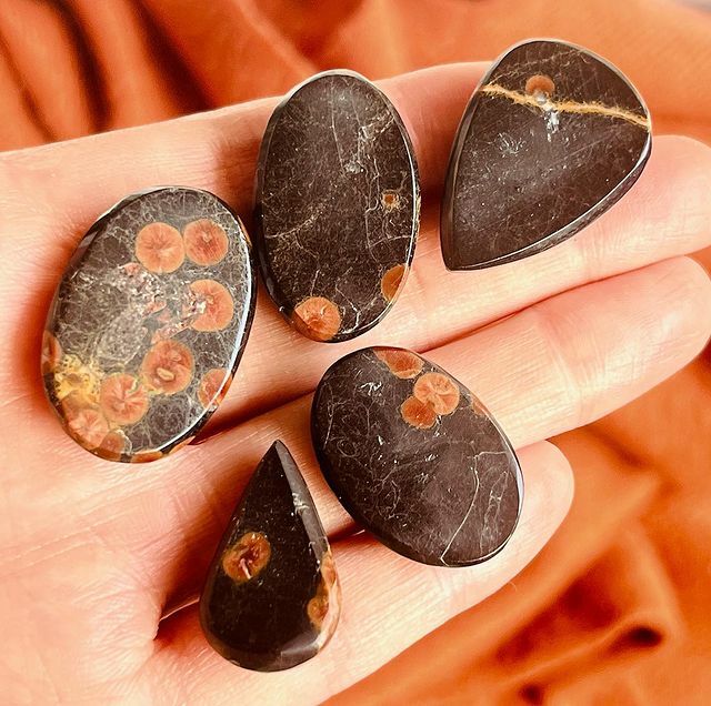 [原石] 花生黑曜石 水晶蛋面