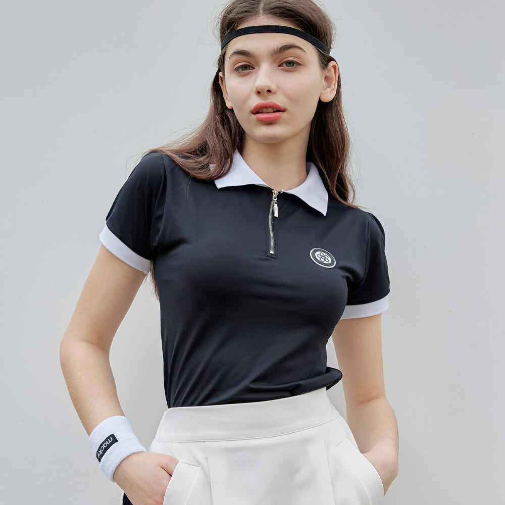 女款 M301 韓國正品 MACKY同步/韓國拉鍊泡芙酷科技綿質Polo衫 短T恤