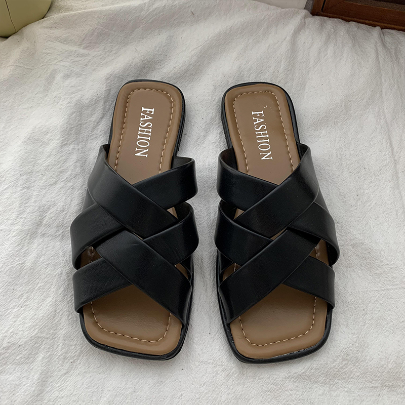 《2316》復古羅馬編織平底拖