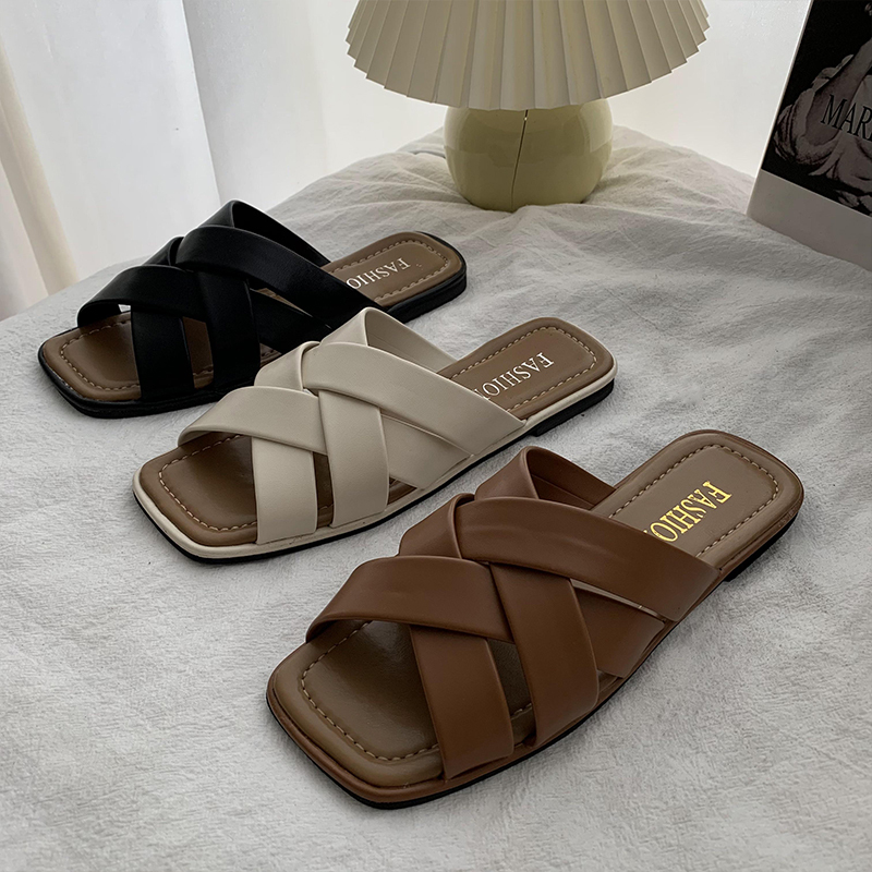 《2316》復古羅馬編織平底拖