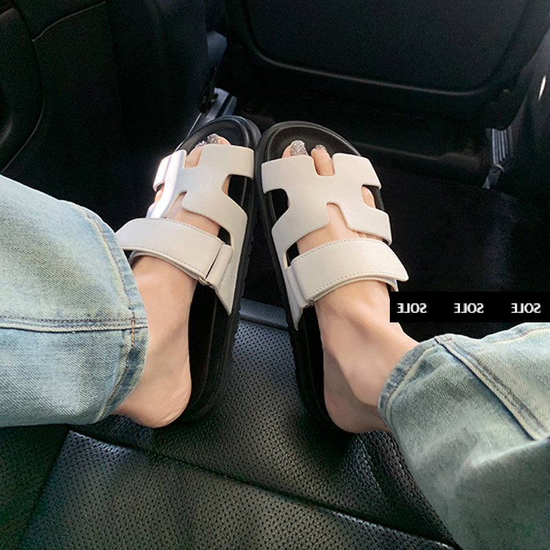 超舒服!字母厚底勃肯拖鞋(35-40)(黑/白/粉)