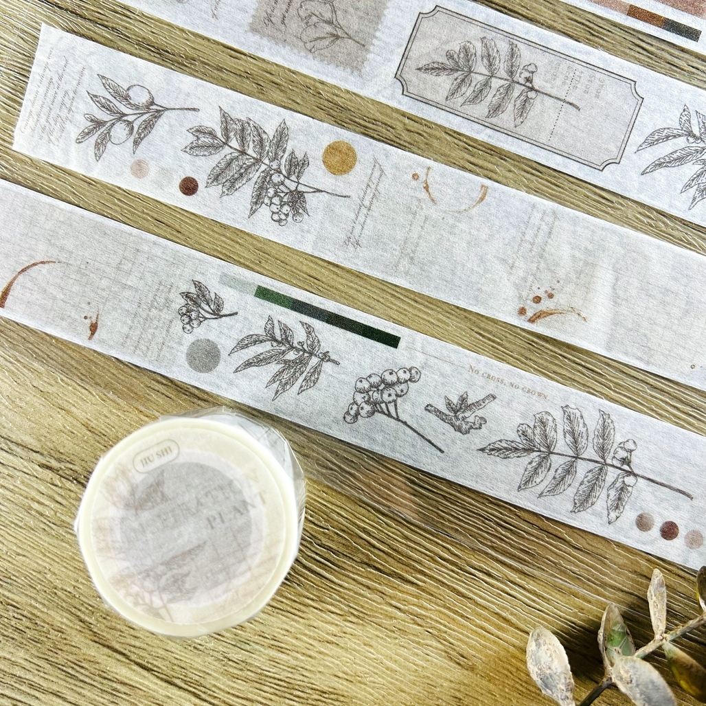 玖拾．Inspiration plant 3cm日本和紙膠帶 <整捲/分裝>