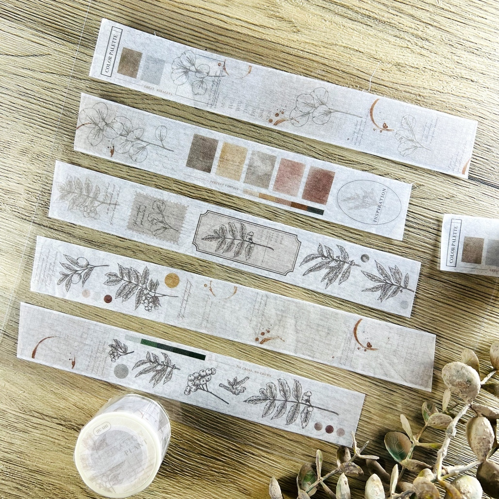 玖拾．Inspiration plant 3cm日本和紙膠帶 <整捲/分裝>