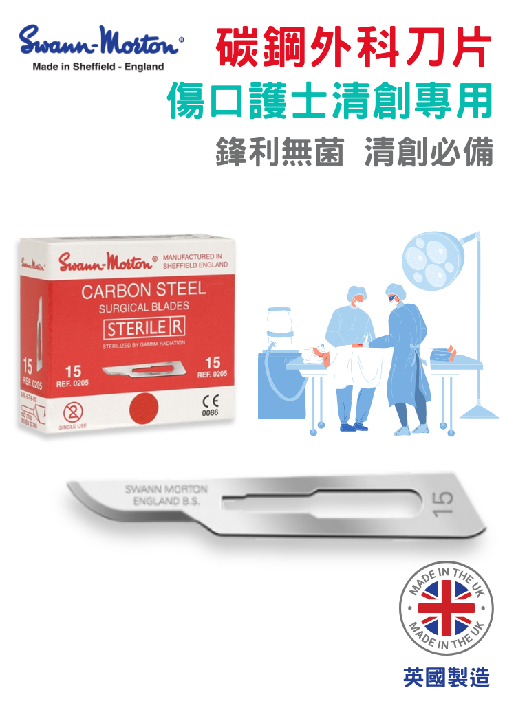 No.15手術碳鋼刀片：傷口清創的專業選擇