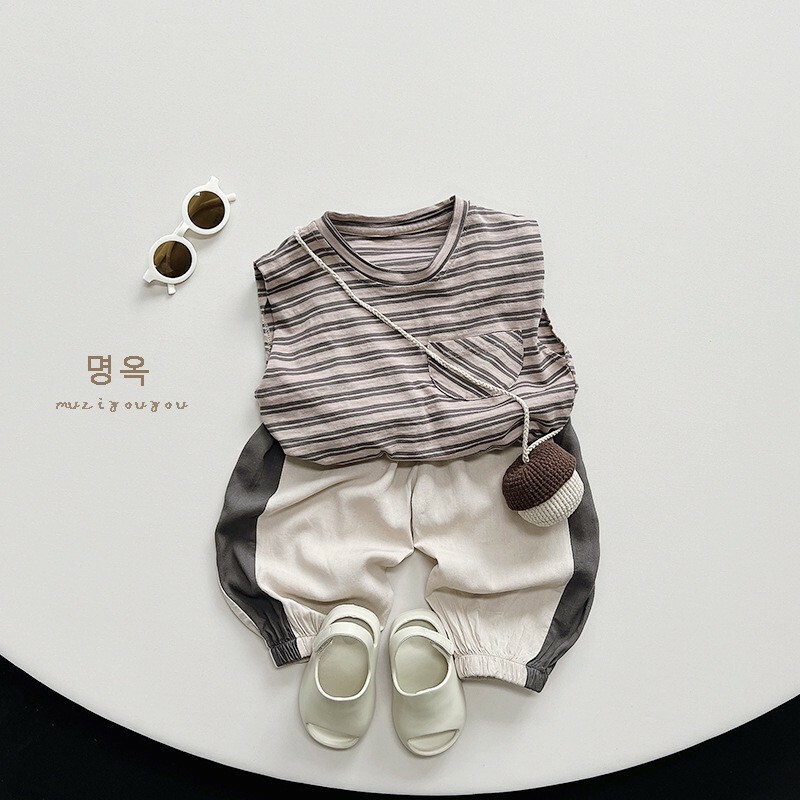 素面亞棉麻寬鬆防蚊褲