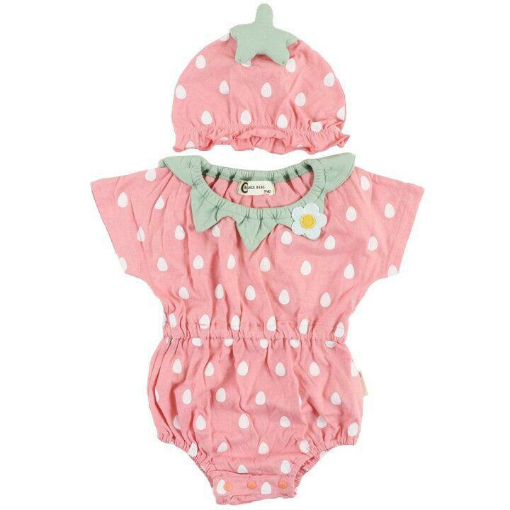 (現貨)🇯🇵日本直送 士多啤梨Bodysuit +帽仔set